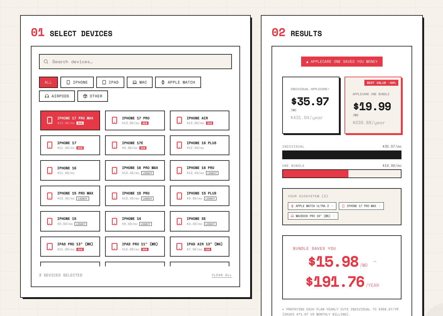 AppleCare Calculator