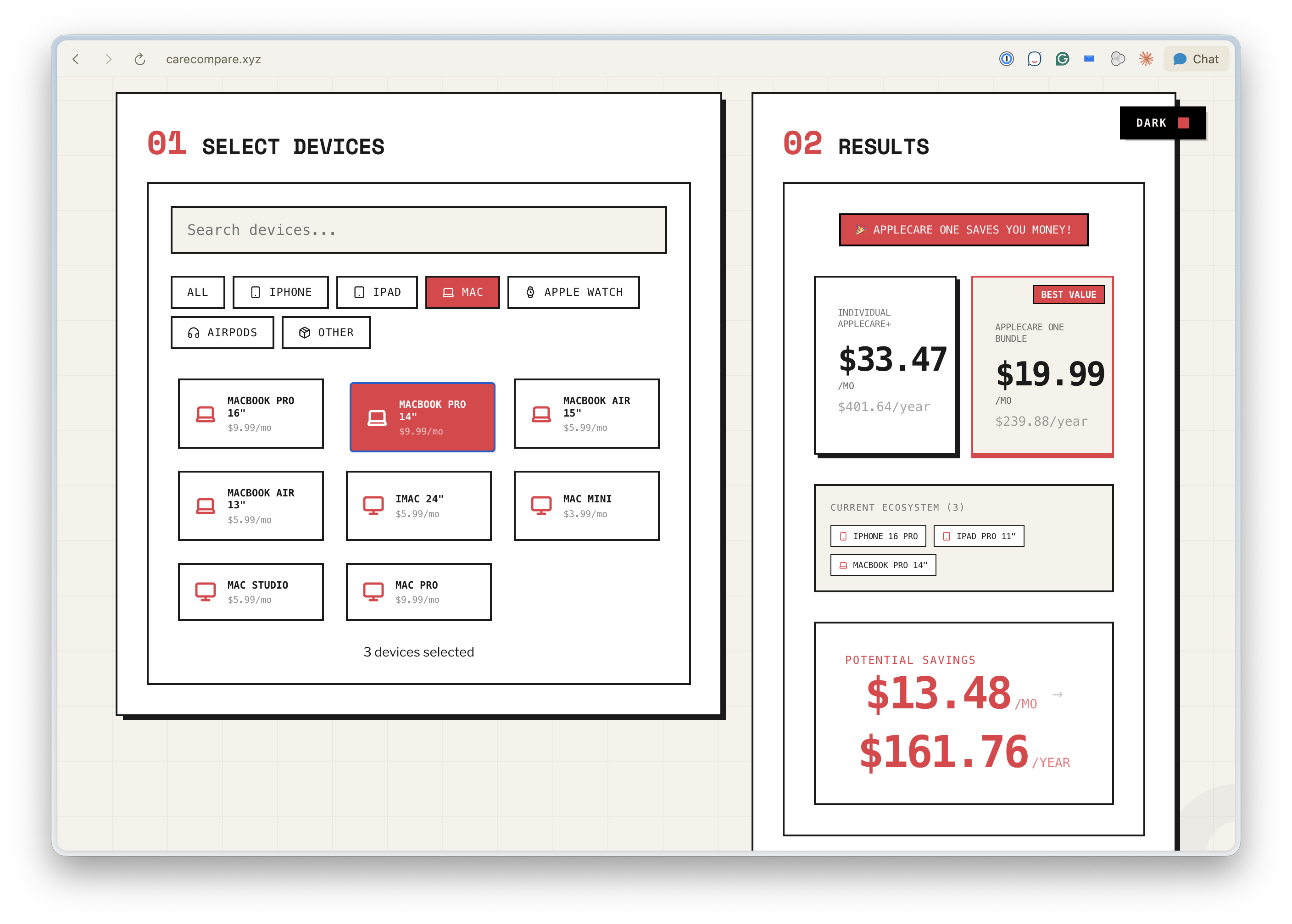 AppleCare Calculator