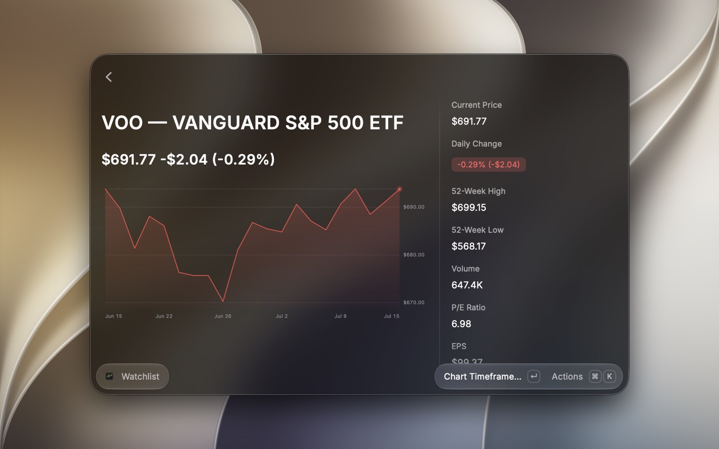 Schwab Portfolio for Raycast